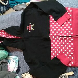 Disney/Kids/Minnie Mouse Hoodie/Color Black and Red/Size:XL
